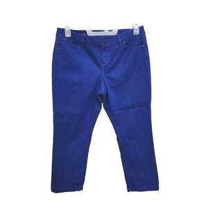 Christopher & Banks Signature Slim Crop Capri Pants Cobalt blue 10 Petite 30